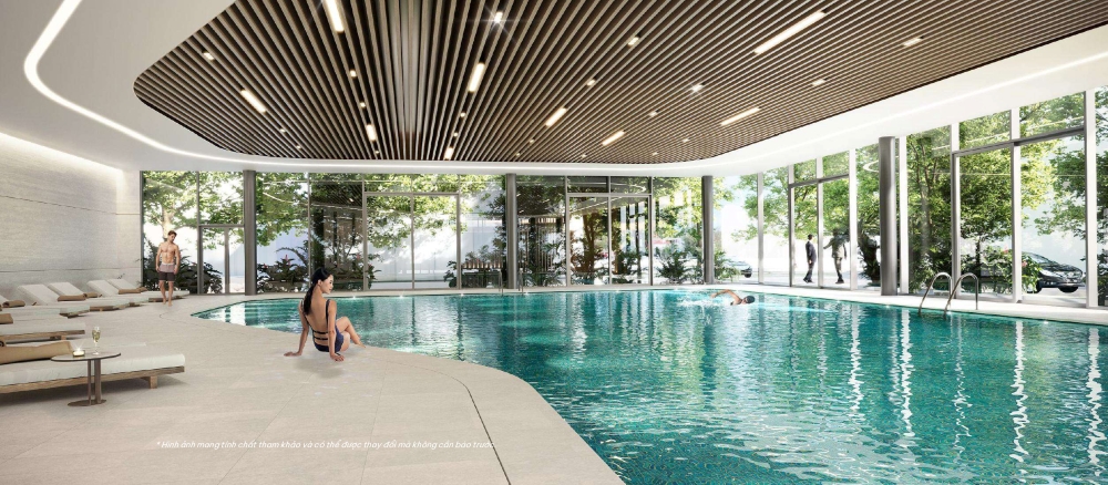 Điểm nhấn Clubhouse và tổ hợp bể bơi trong hệ thống tiện ích tại Doji Hoa Động