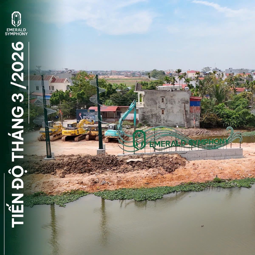 Tiến độ xây dựng dự án Doji Hoa Động trong tháng 3/2026: Cảnh quan ven sông được đẩy mạnh thi công Tiến độ xây dựng dự án Doji Hoa Động trong tháng 3/2026: Cảnh quan ven sông được đẩy mạnh thi công